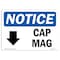 Signmission OSHA Notice Sign, 10" Height, Rigid Plastic, Cap Mag (Down Arrow) Sign With Symbol, Landscape OS-NS-P-1014-L-10424 - alternate 1